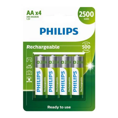Pilha recarregável AA 2500mAh com 4 unidades R6B4RTU25 - Philips