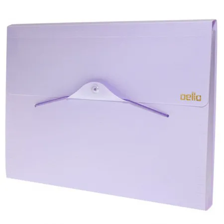 Pasta sanfonada A4 com 12 divisórias Linho serena - Lilás pastel - 6096.LP - Dello