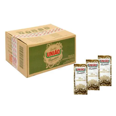 Açúcar refinado em sachê 5g Premium caixa com 400 unidades - União