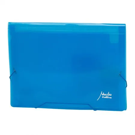 Pasta sanfonada A4 com 12 divisões Azul - Polibras