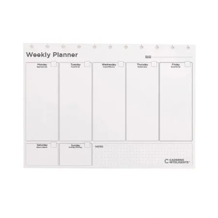 Bloco planner grande weekly My Frame com 30 folhas - CIRG4029 - Caderno inteligente