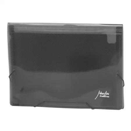 Pasta sanfonada A4 com 12 divisões Fumê - Polibras