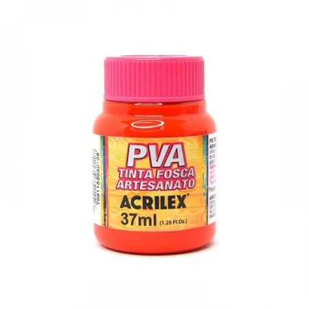 Tinta para artesanato PVA fosca Vermelho Fogo 37ml - 507 - Acrilex