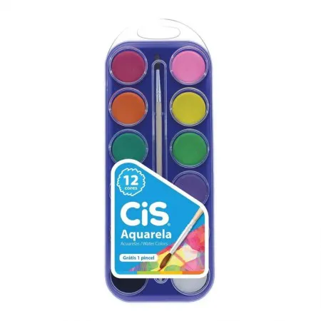 Aquarela 12 cores + pincel - 527400 - Cis