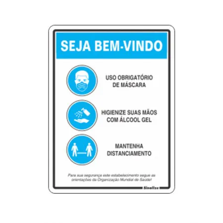 Placa de poliestireno medidas protetivas covid-19 COV03 - Sinalize
