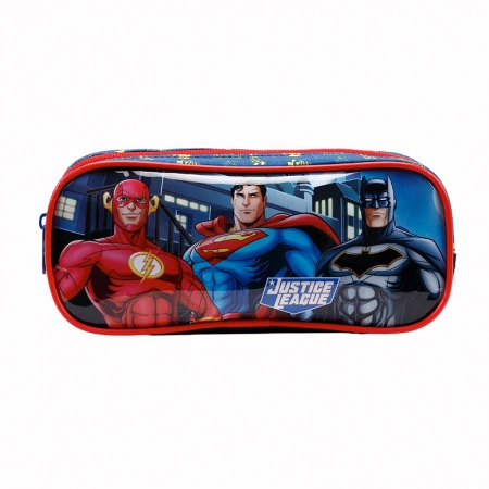 Estojo escolar simples com ziper 11855 - Liga da Justiça X2 - Xeryus