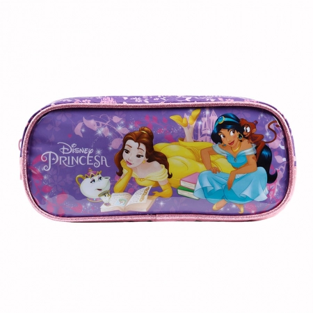 Estojo escolar simples com zíper 11555 - Princesas X - Xeryus