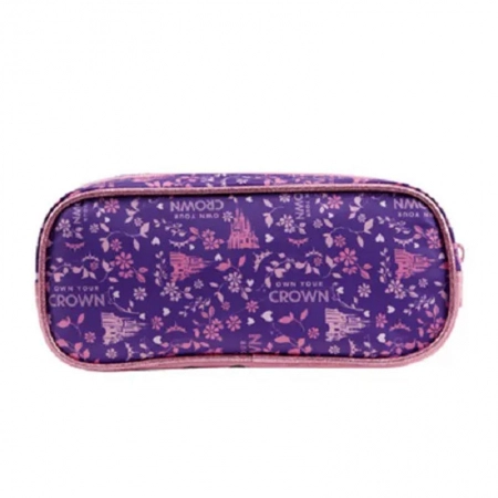 Estojo escolar simples com zíper 11555 - Princesas X - Xeryus