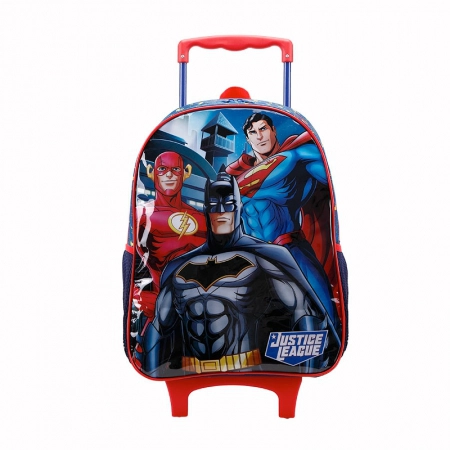 Mochila escolar grande com rodas 11850 - Liga da Justiça X2 - Xeryus