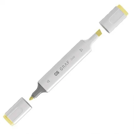 Caneta marcador artistico Graf Duo - (37) - Pastel Yellow - Cis