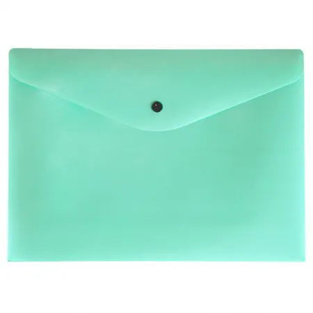 Envelope plástico com botão A4 - Linho Serena - verde pastel - 0012.VP - Dello