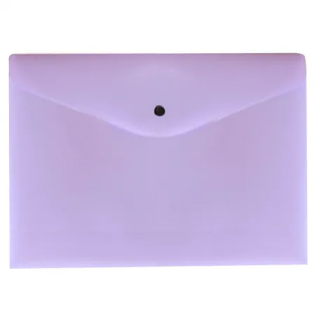 Envelope plástico com botão A4 - Linho Serena - lilás pastel - 0012.LP - Dello