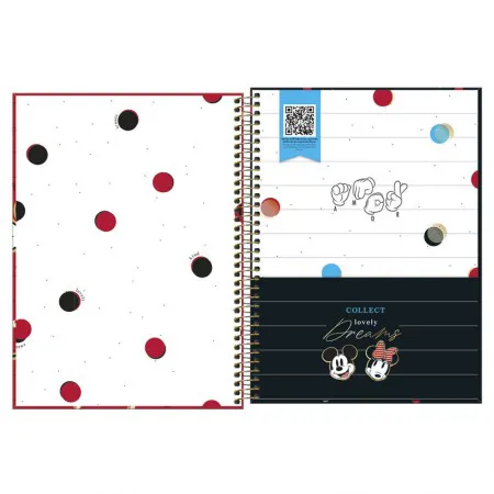 Caderno espiral capa dura universitário 10x1 160 folhas Minnie Core Capa 4 - Tilibra	