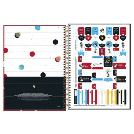 Caderno espiral capa dura universitário 10x1 160 folhas Minnie Core Capa 4 - Tilibra	