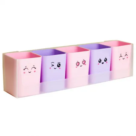 Porta objetos doçura c/ 5 unidades rosa e lilás - 2190.SS - Dello