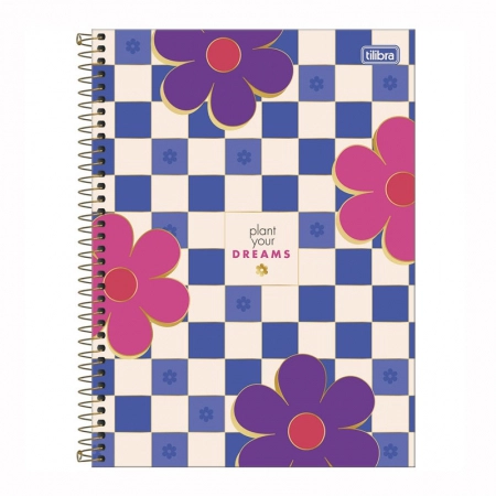 Caderno espiral capa dura universitário 1x1 80 folhas Check Pop - Capa 4 - Tilibra