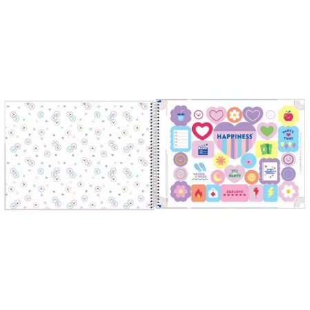 Caderno espiral capa dura cartografia 80 folhas Happy - Tilibra