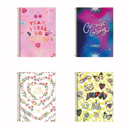 Caderno espiral capa dura universitário 16x1 256 folhas Capricho - Tilibra