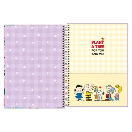 Caderno espiral capa dura universitário 1x1 80 folhas Snoopy - Tilibra