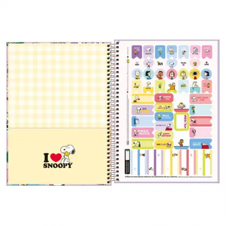 Caderno espiral capa dura universitário 1x1 80 folhas Snoopy - Tilibra