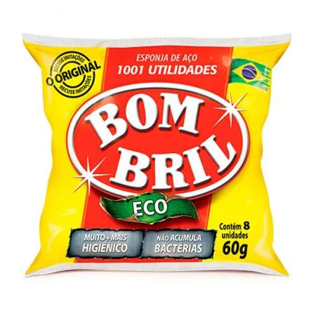 Esponja de lã de aço - pacote com 8 unidades - Bombril