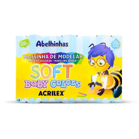 Massinha Soft Baby Colors com 6 cores - 7376 - Acrilex