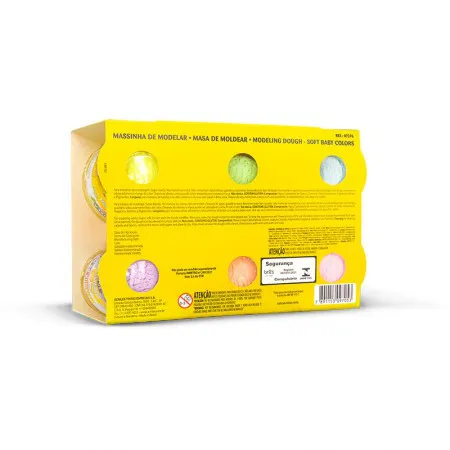 Massinha Soft Baby Colors com 6 cores - 7376 - Acrilex