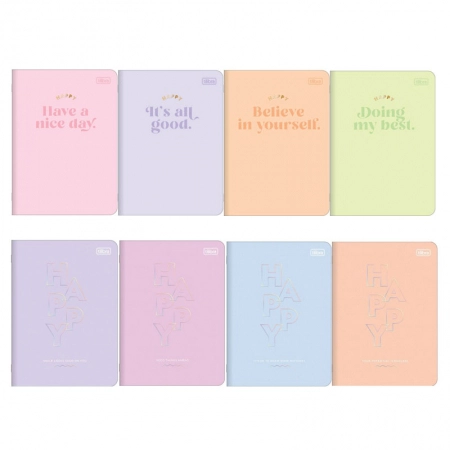 Caderno grampeado capa flexível 1/4 32 folhas Happy - Tilibra