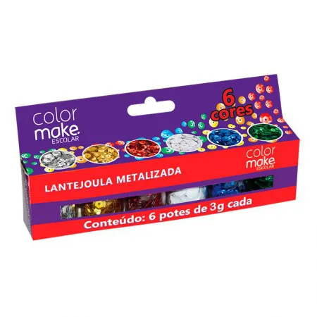 Lantejoula metálica com 6 cores - 7001 - Colormake