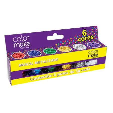 Brocal glitter metalizado com 6 cores - 7005 - Colormake