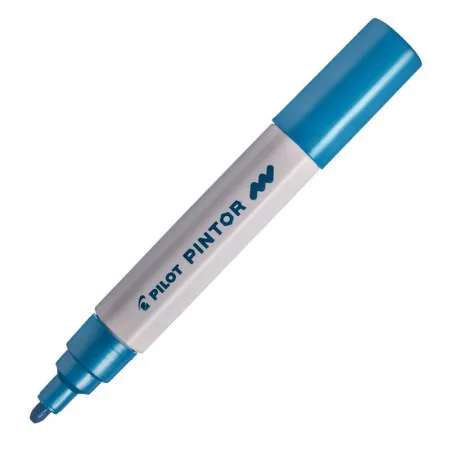 Pincel marcador Pintor ponta média 1.4mm - azul metálico - Pilot