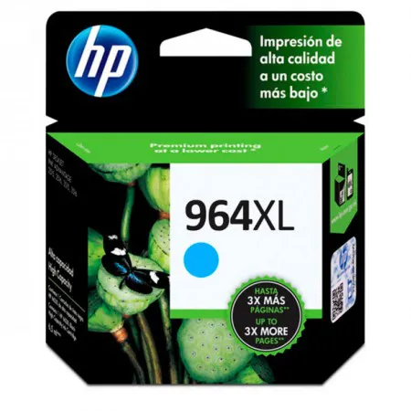 Cartucho HP 964XL Original 3JA54AL ciano p/ OfficeJet Pro 9010, 9016, 9018, 9020