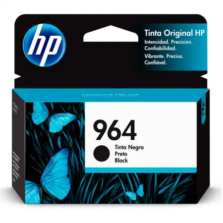 Cartucho HP 964 Original 3JA53AL preto p/ OfficeJet Pro 9010, 9016, 9018, 9020
