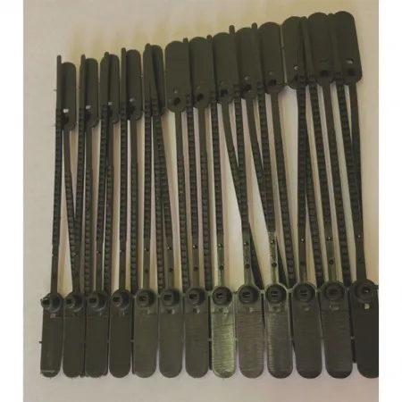 Lacre para malote dupla trava 16cm preto com 100 unidades