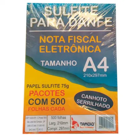 Papel sulfite para NF eletrônica Danfe A4 500 folhas - Tamoio