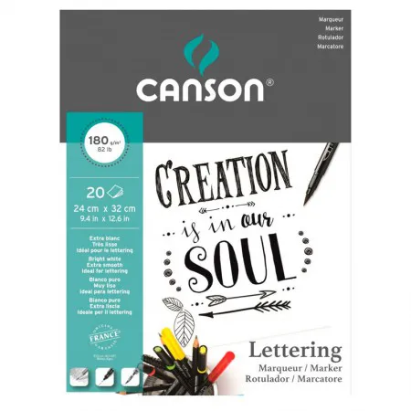 Bloco Marker lettering rotulador A4 180g - com 20 folhas - Canson