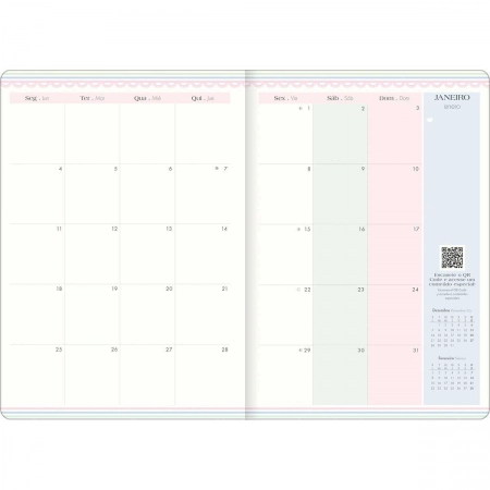 Agenda planner grampeado mensal Soho 2027 - Tilibra