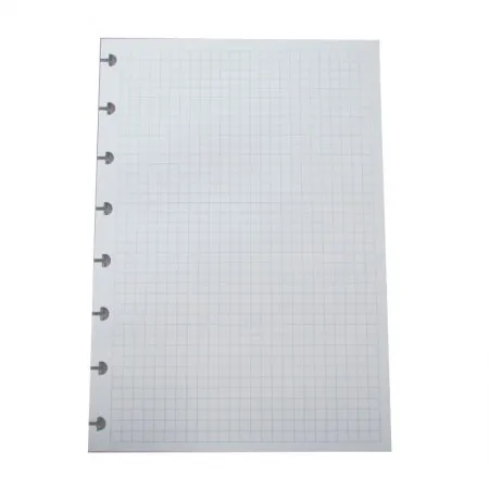 Bloco refil A5 quadriculado branco 90g com 50 folhas - CIRA2006 - Caderno Inteligente