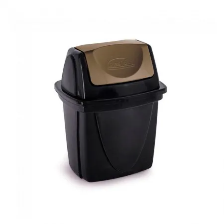 Cesto de lixo plást Preto basculante - 3484 - 6,5 Litros - Plasútil
