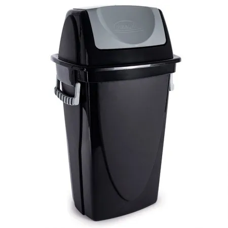 Cesto de lixo plástico Preto basculante - 3487 - 28 Litros - Plasútil