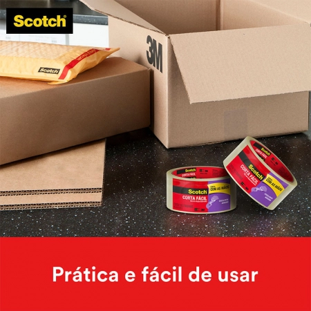 Fita de empacotamento Scotch Corta Fácil c/ 4 unidades 45mmx40m - 3M