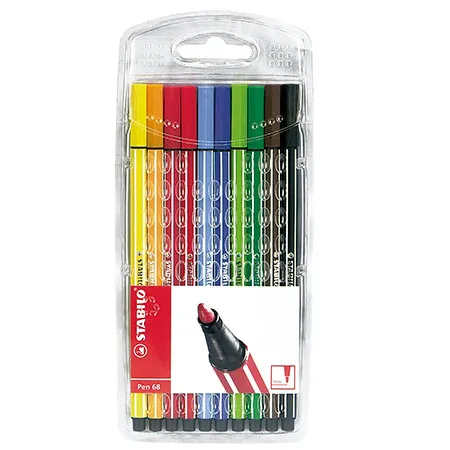 Caneta hidrográfica Pen 68 6810 - estojo 10 unidade - Stabilo