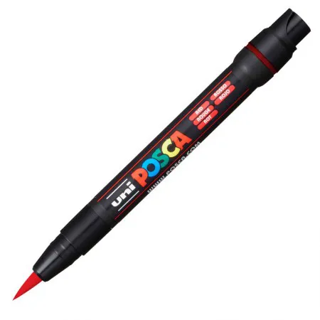 Caneta Posca Brush PCF-350 - vermelho - Uni-Ball