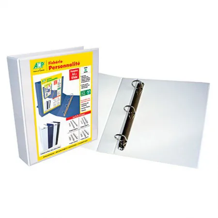 Fichário revestido com cristal oficio branco 75mm - 3750BR - com 3 argolas - ACP