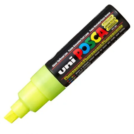 Caneta Posca PC-8K  - Amarelo Fluorescente - Uni-Ball