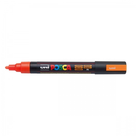 Caneta Posca PC-5M - Laranja Fluorescente - Uni-Ball