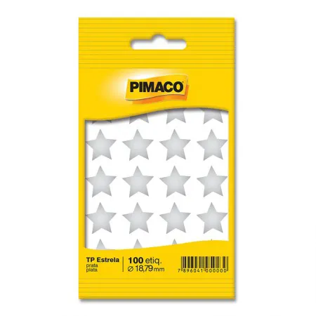 Etiqueta adesiva TP18 Estrela - prata - Pimaco