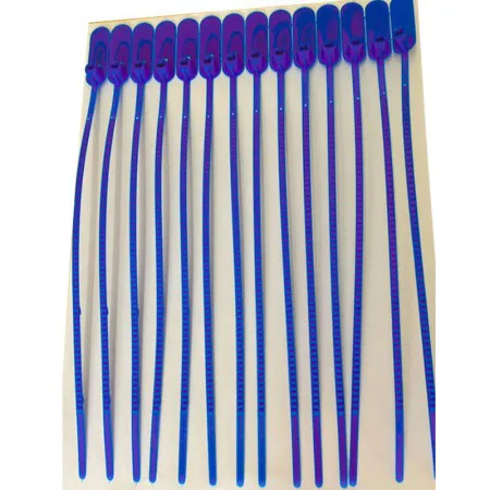Lacre para malote dupla trava 27cm azul com 100 unidades