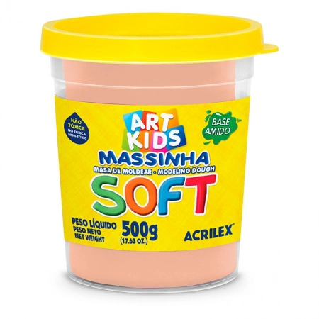 Massa de modelar Soft 500g - Amarelo Pêssego 538 - Acrilex