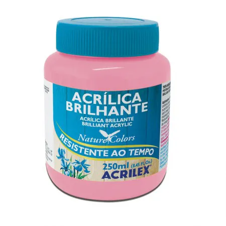 Tinta acrílica brilhante Rosa 250ml - 537 - Acrilex